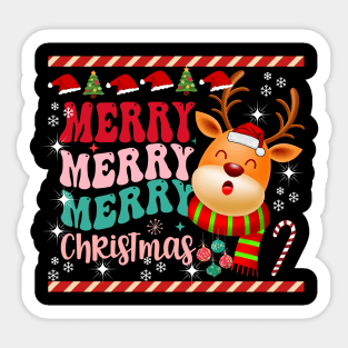 Merry Merry Christmas Design Sticker